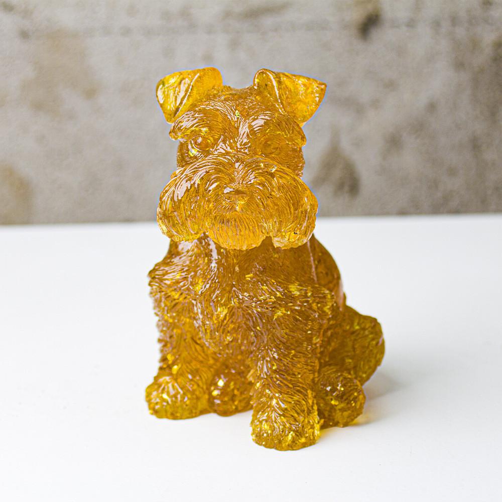 Crystal Obsidian Yellow Quartz Snow Snautery Dog Figurine For Home Decor And Gift Giving