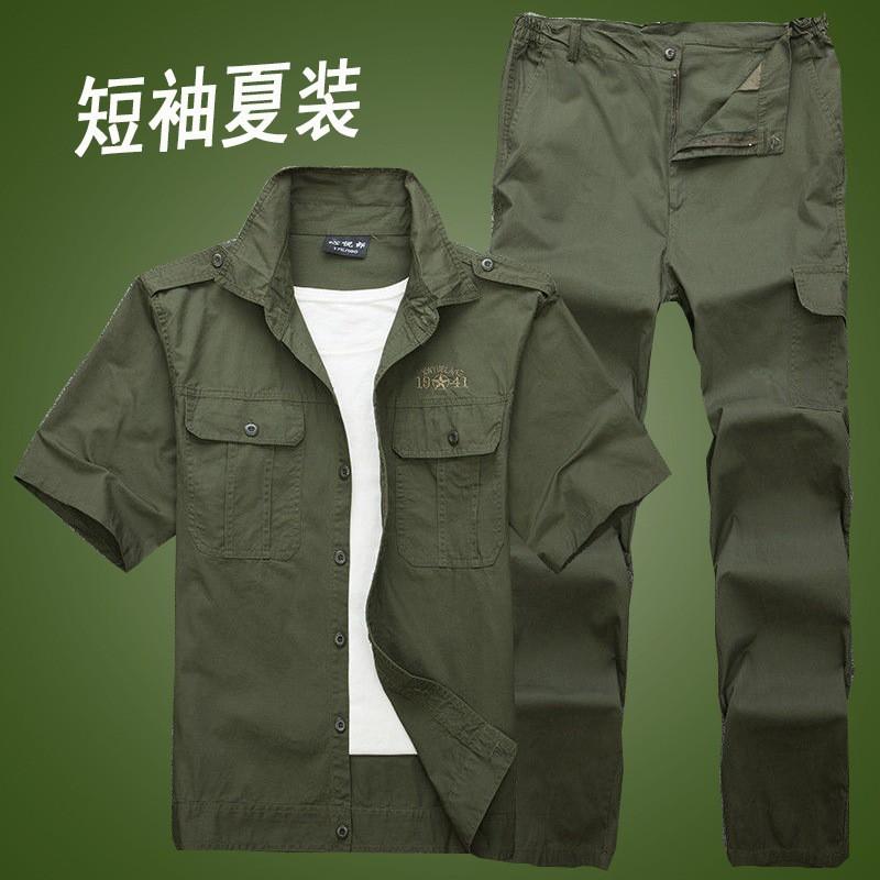 Work Suit Men s Thin Military Green Training Women s Camouflage Welder Wear-resistant Shirt Labor Protection Tooling 170 Suggestion 110-120 kg