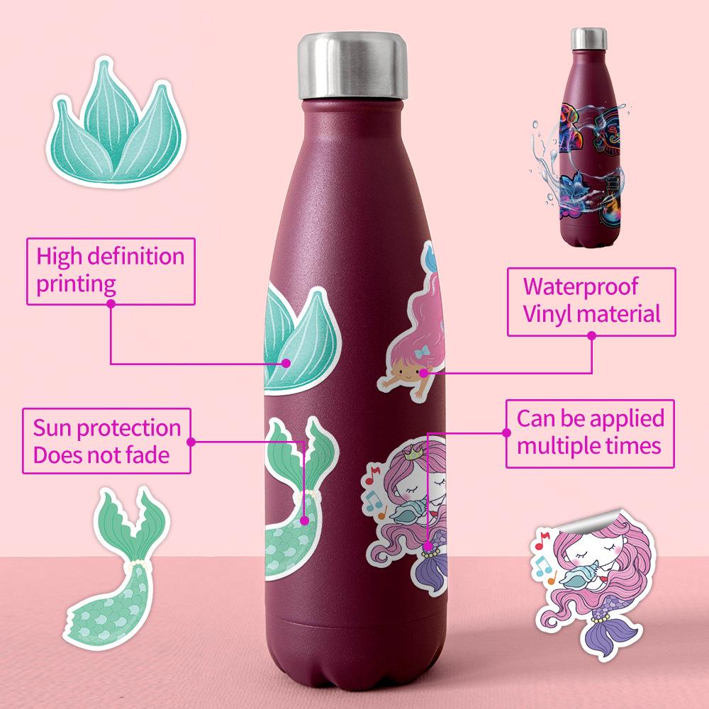 50/100 Cartoon Ocean Graffiti Stickers for Notebooks, Phones, Bottles, Waterproof Journals