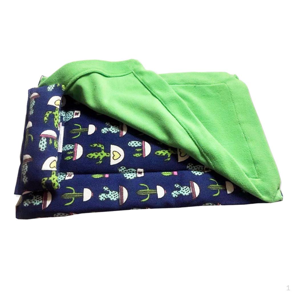 Bearded Dragon Bed with Pillow and Blanket, Fabric Warm Sleeping Bag Cover for