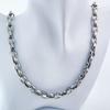 Men's European & American Style Chunky Necklace, Titanium Stainless Steel Flat Link Chain