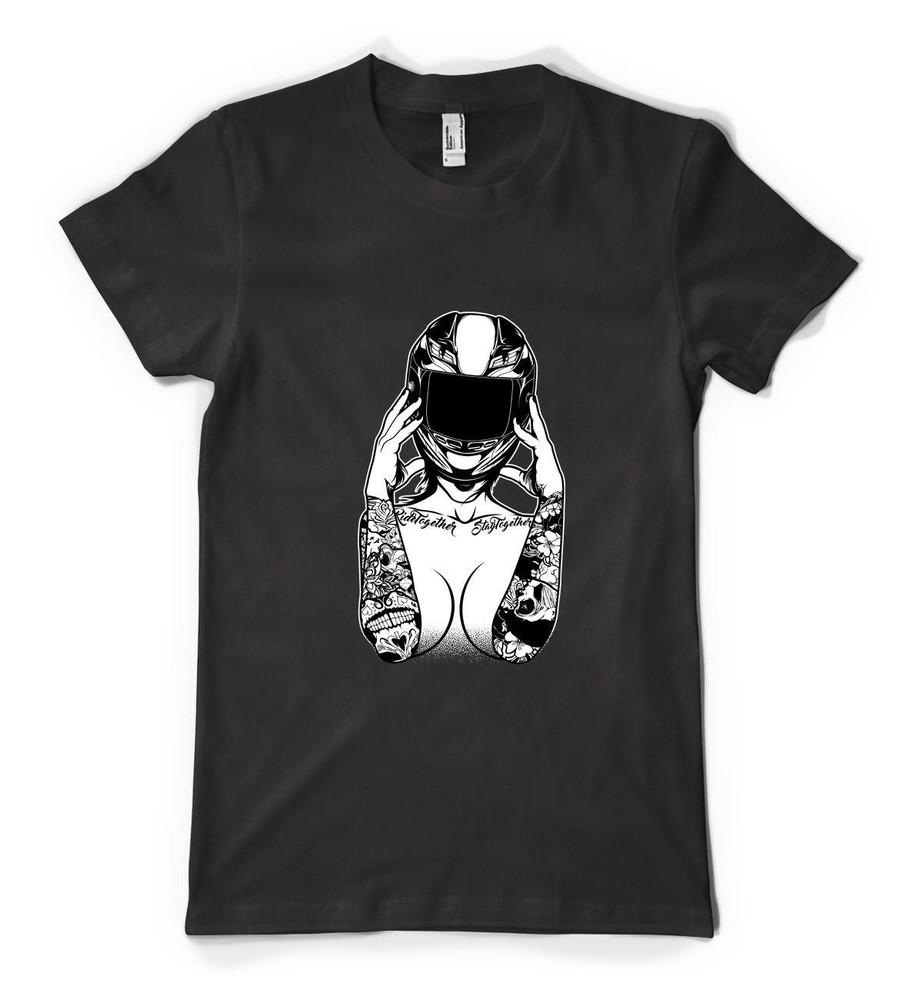 

Sexy Motorcycle Girl Tattoo Sleeve Helmet Personalised Adult And Kids T Shirt 4XL