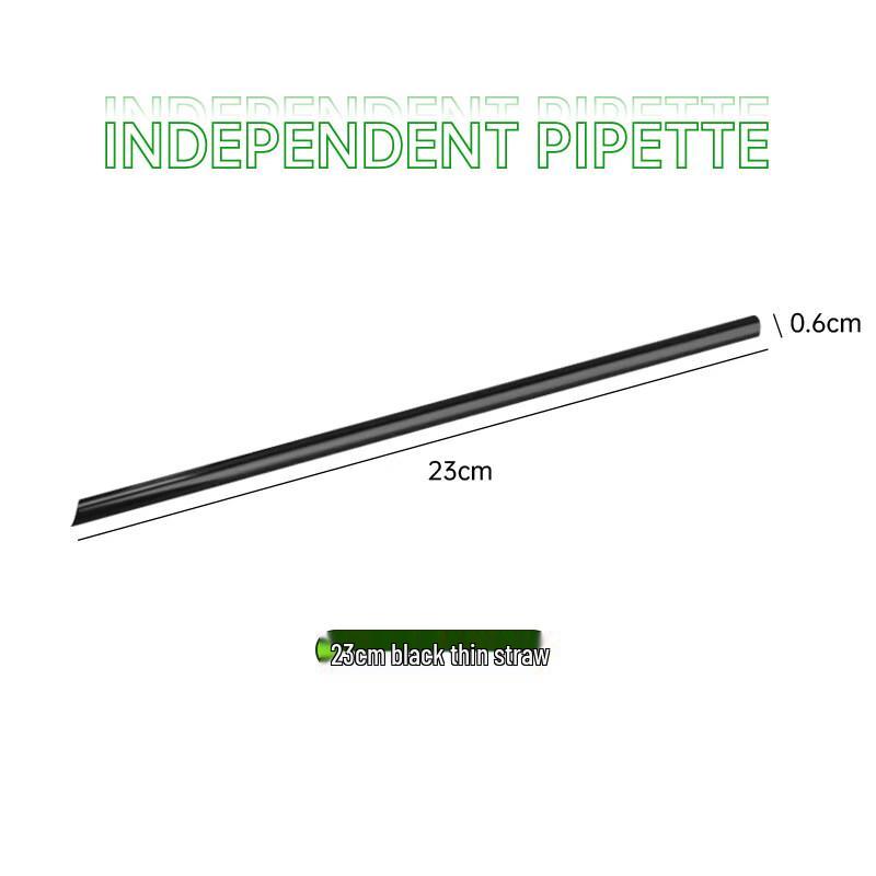 ZISIZ Individually Wrapped Thin Black Plastic Straws