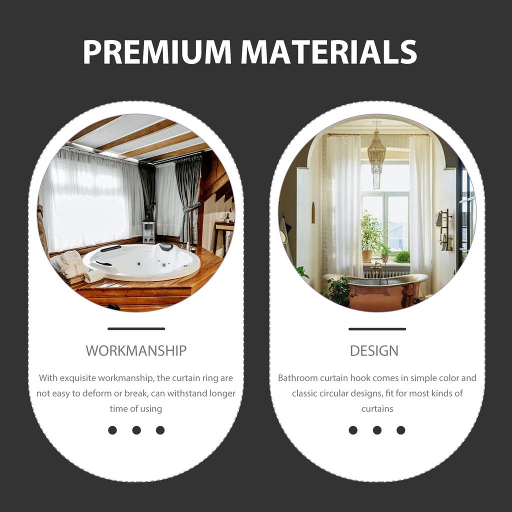 24 Stück Metallhaken für Duschvorhänge Robustes Design Schnellverbindungsstangen Einfache Farbe Klassische Duschvorhanghaken