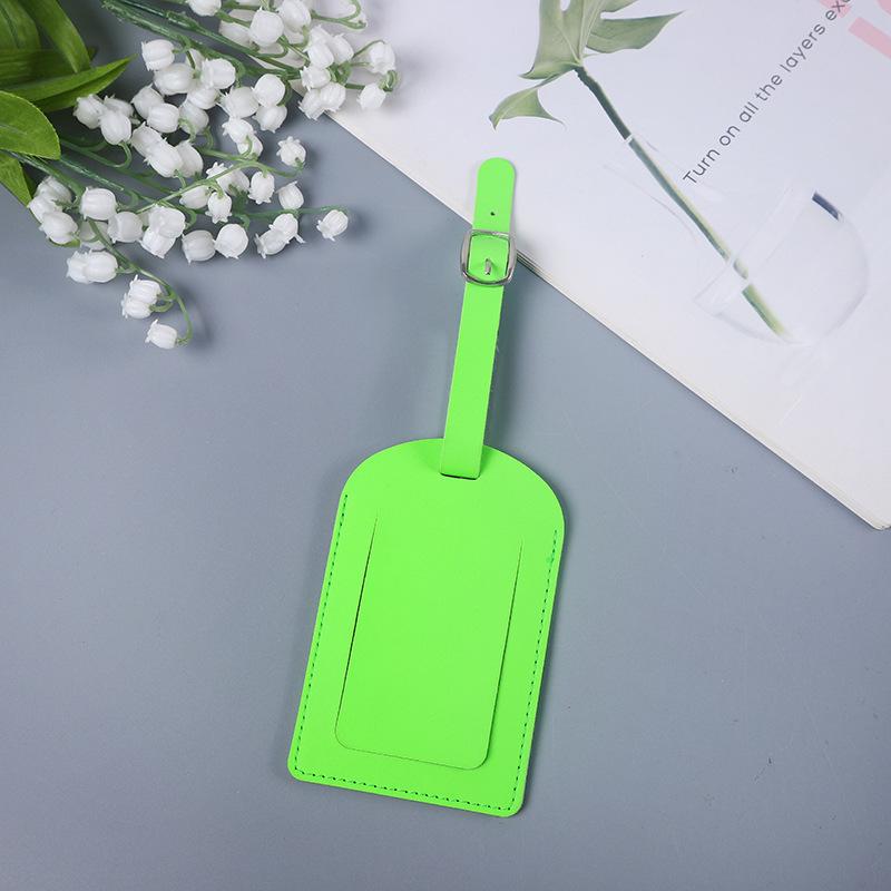 Anti-Lost Leather Luggage ID Tag with Boarding Pass Holder