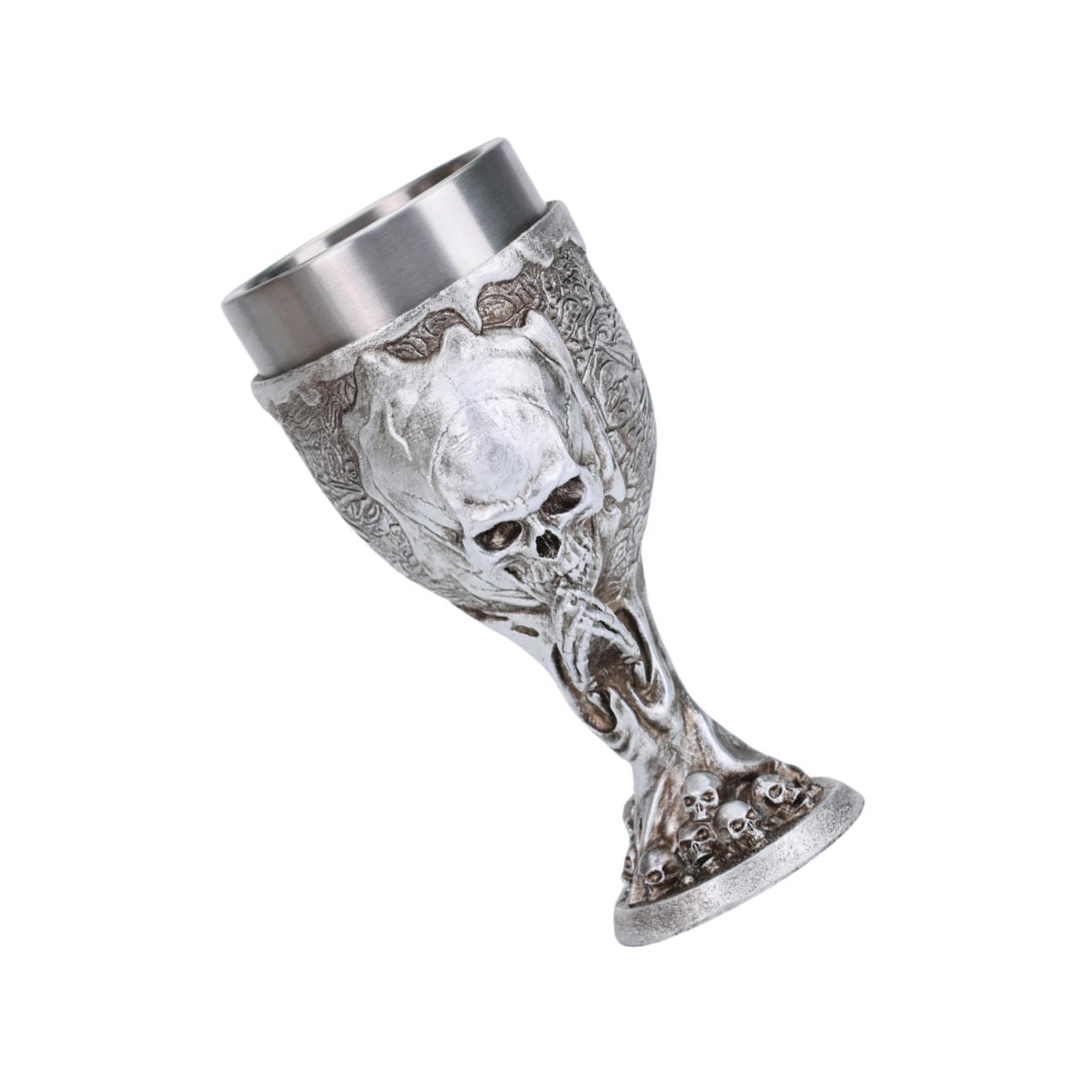 

Винтажный кубок из нержавеющей стали с дизайном черепа, тематическая посуда для напитков для вечеринок, прочный многоразовый стакан, декоративный стакан для питья