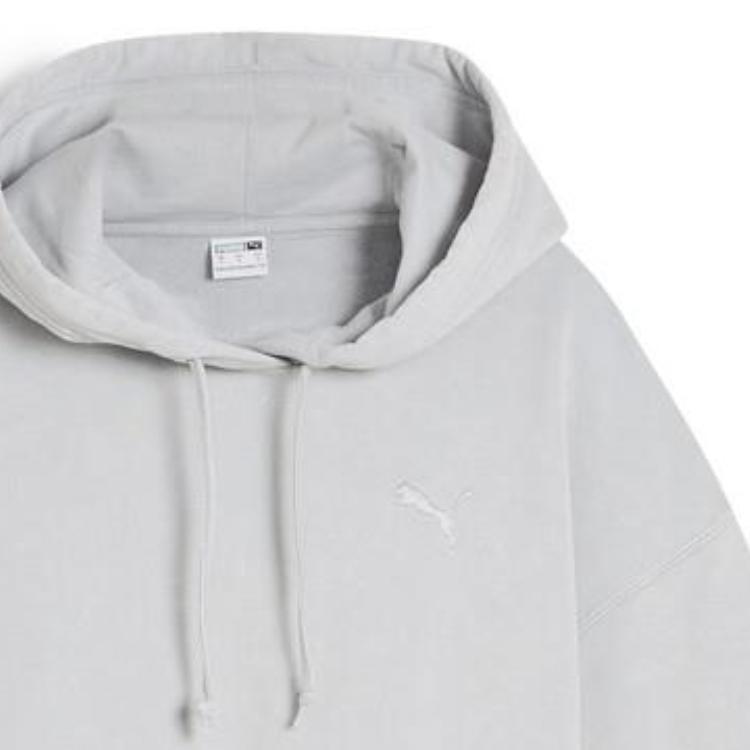 Puma Dare Toe Midnight Motion Solid Color Short Casual Long Sleeve Hoodie Women Hoodies Gray 630922-08