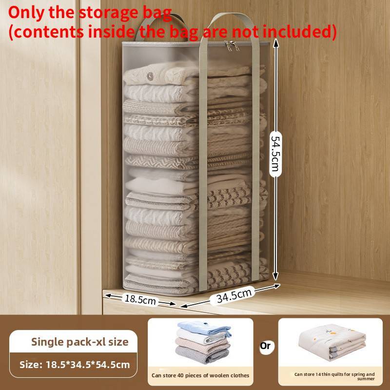 Transparent Clothes Storage Bag With Reinforced Handles For Bedroom Organization And Moving