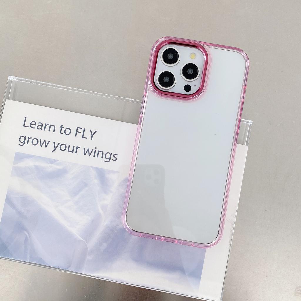 Metal lens frame phone cases are suitable for the iPhone 17 Pro Max drop-proof large hole 16 Pro groove acrylic 15P