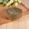 10 Yard Diamond Mesh Ribbon Wedding Cakes Candles Warp Rhinestone Crystal Golden