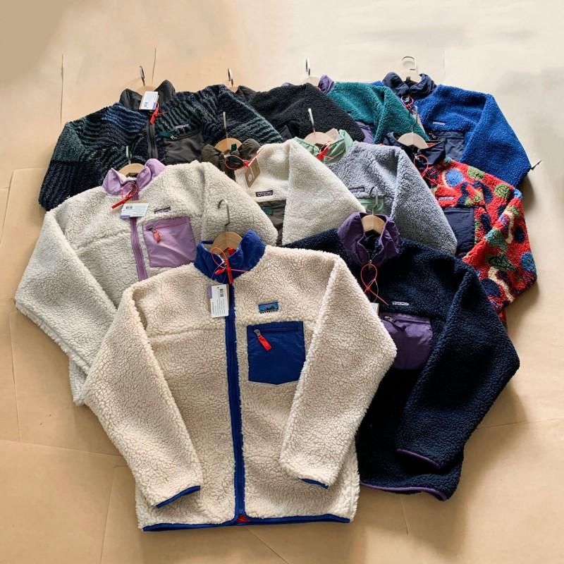 American Retro-X Classic Fleece Jacket Warm Stand Collar Coat Men Youth Casual Outdoor