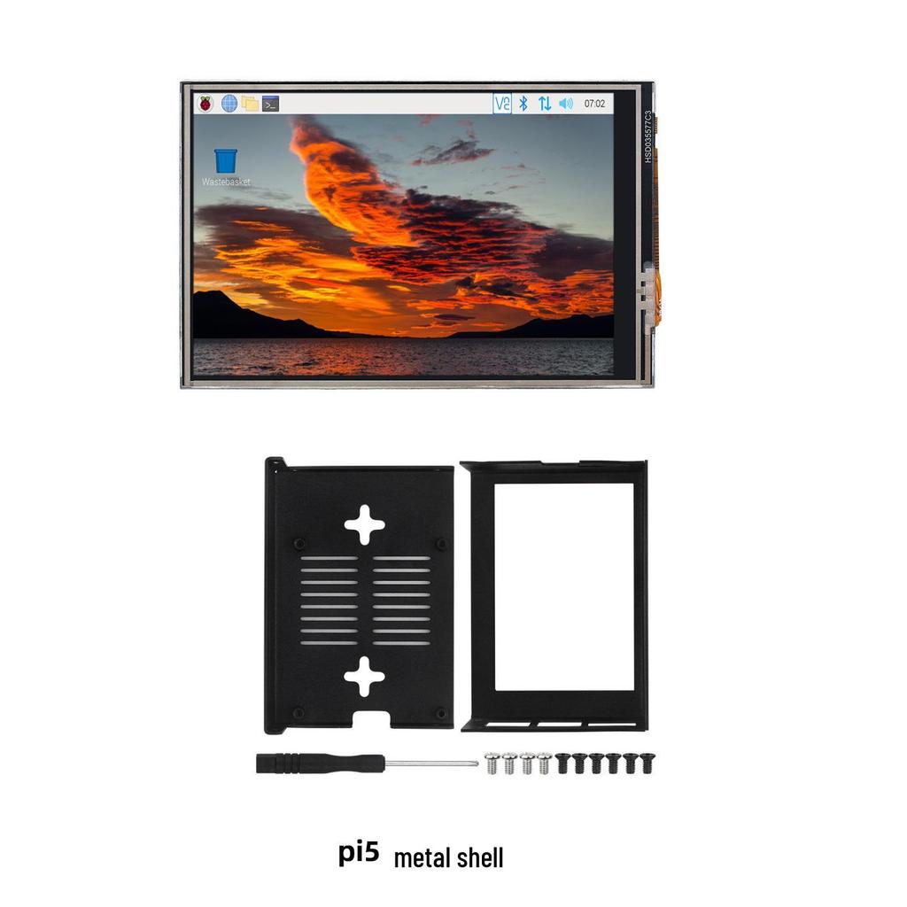Raspberry Pi 5/4B 3,5" Touchscreen-Display 480x320 Auflösung mit GPIO, Halterung & Lüfter