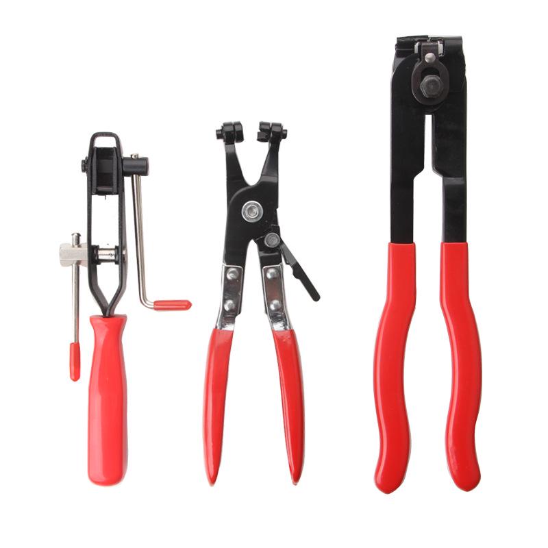 Sada svěrek a nástrojů: Protiprachový kryt, svazek, svorky na kulové kladky, svorky, kleště na demontáž uší výfukového potrubí