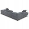 U-shaped Corner Sofa Bed, Extendable F. Savio Family Sleeping Furniture Grey Corduroy