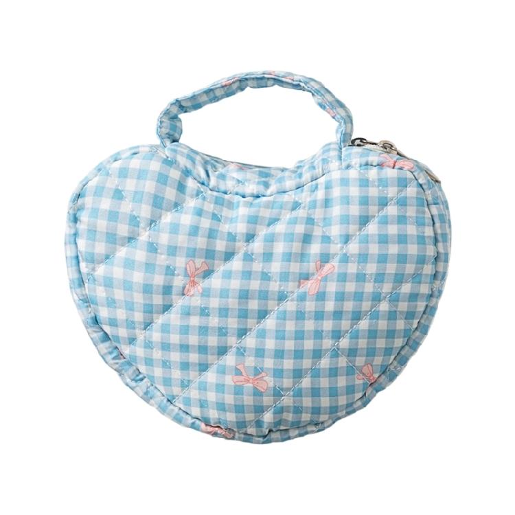 Florals Heart Makeup Organizers Quilted Water Resistant Cosmetic Bag for Travel Portable Toiletry Storage Women Use