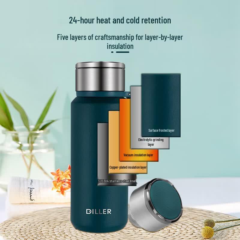 Diller 1L Stainless Steel Tea Infuser Water Bottle
