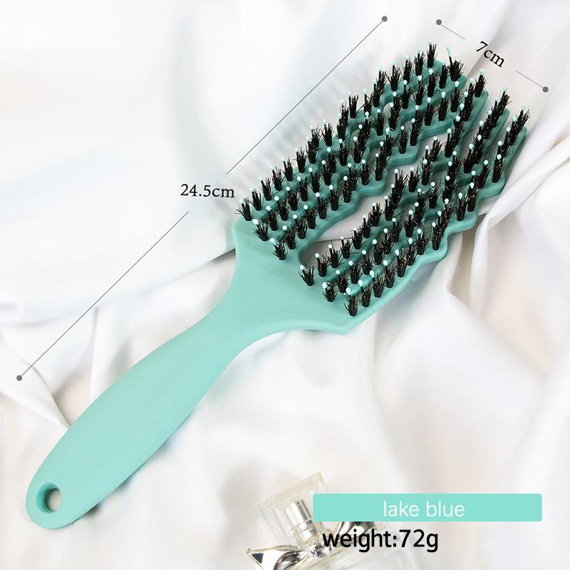 Massagekamm Damen Borsten Nylon Haarbürste Nasses Frisieren Trocken Salon Haarpflege Styling Werkzeuge Zubehör