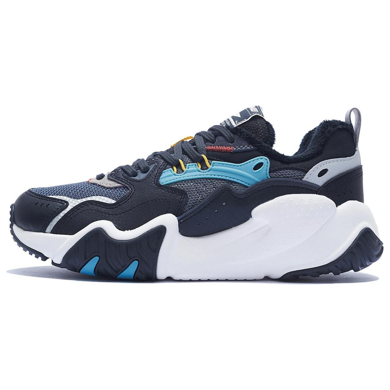 

Новые зимние спортивные повседневные кроссовки LiNing Cat Paw Lite с низким верхом, противоскользящие, износостойкие, водоотталкивающие, теплые, черно-серо-синие AGCS347-1 41.5