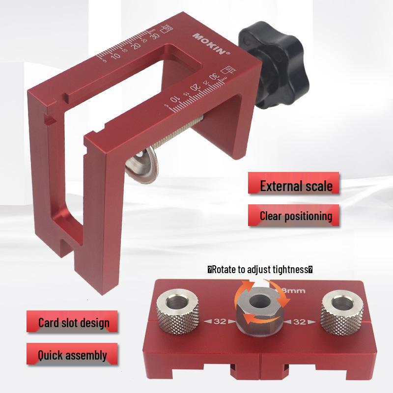 3-in-1 Hole Punching & Positioning Tool for Furniture Joints