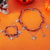 Halloween Jewelry Adjustable Necklace Pendant Bracelet with Ghost Pumpkin Bat Spider Charm Pendant for Women Party Gift