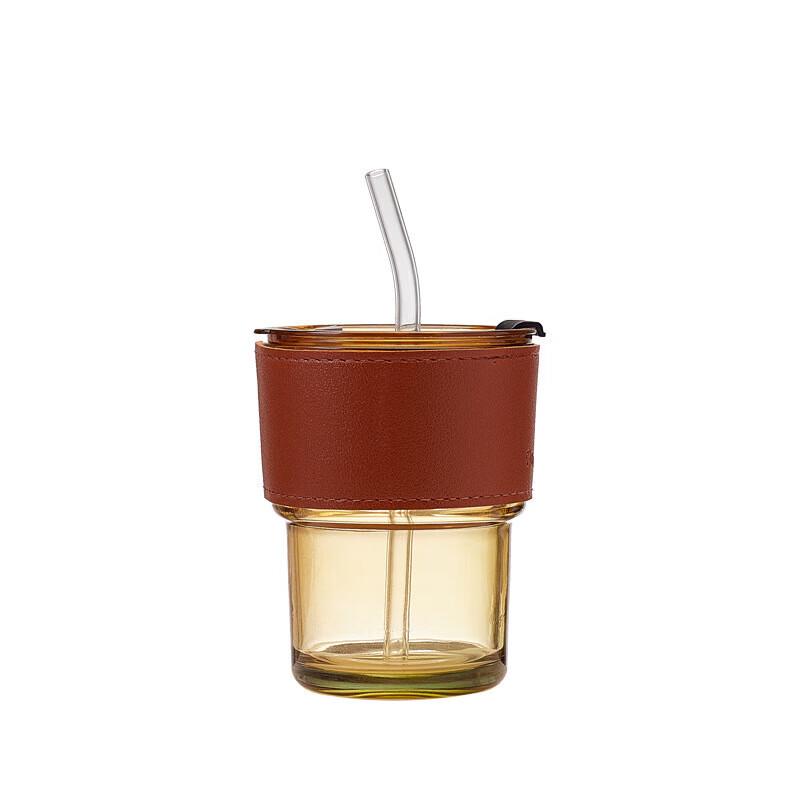QIHANG Bamboo Joint Glass Car Water Cup with Straw