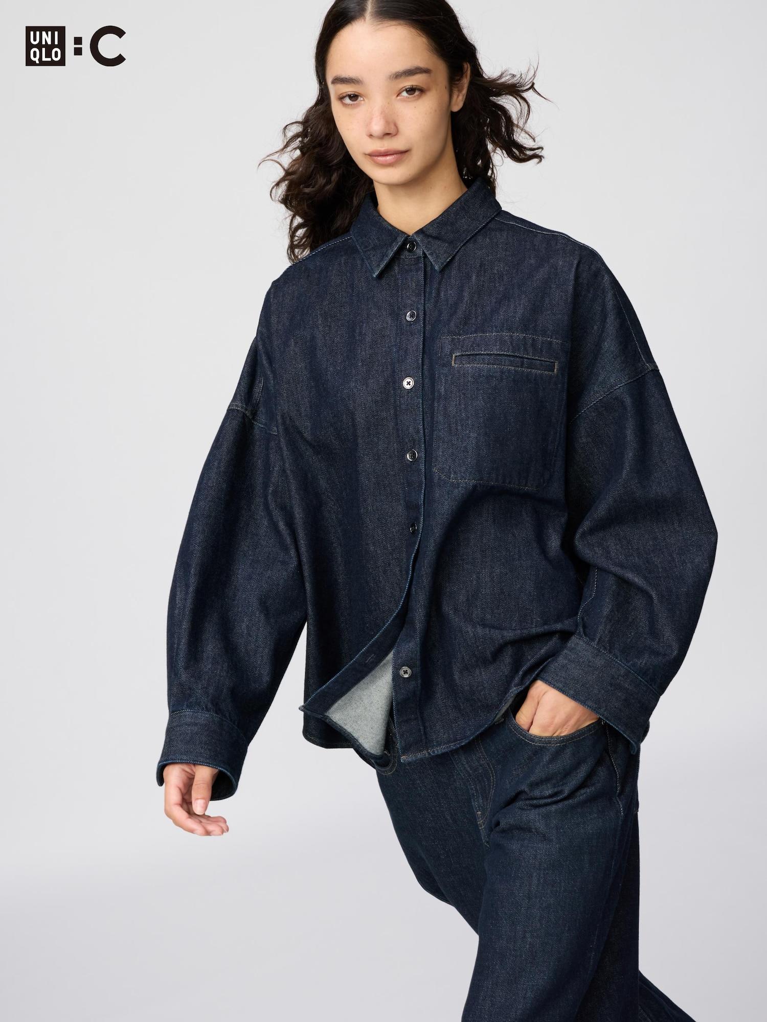 

Uniqlo Japan Denim Relaxed Shirt Jacket 69 NAVY/XXL