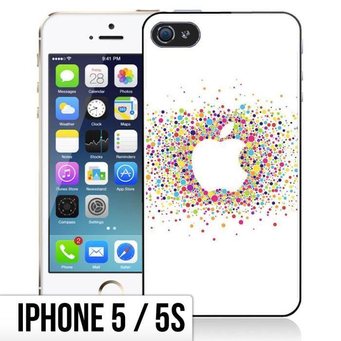 Coque iPhone 5-5S Logo Apple - Multicolore