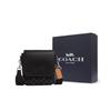 Coach Lucas 15 Chiusura Magnetica Iconica in Denim e Pelle di Vitello Liscia Mini Borsa a Spalla Unisex Borsa a Spalla Argento Nero CO916-SVBK