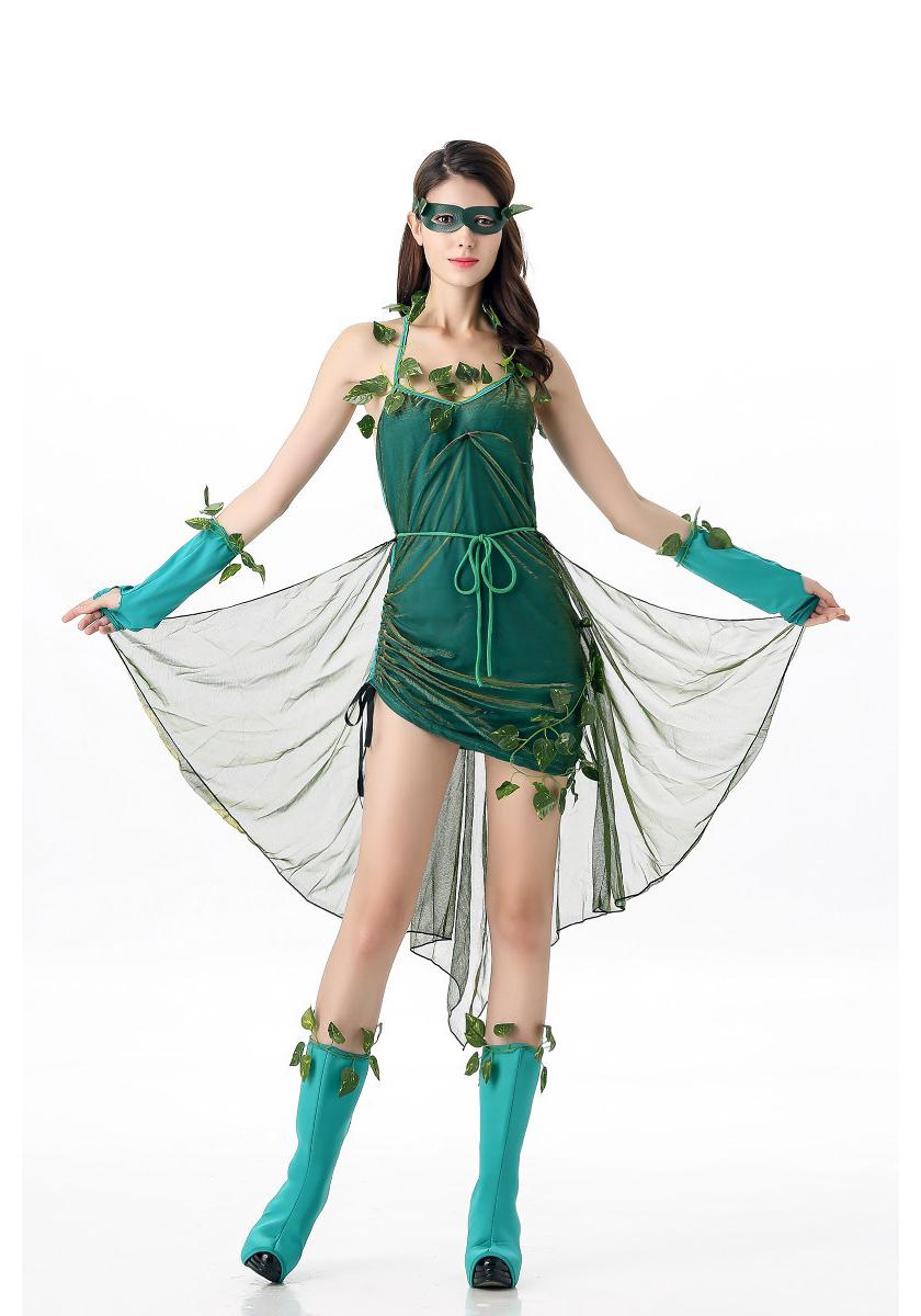 Green Elf Forest Treant Fairy Costume - Halloween Cosplay Little Elf Angel Role-Playing Outfit One Size