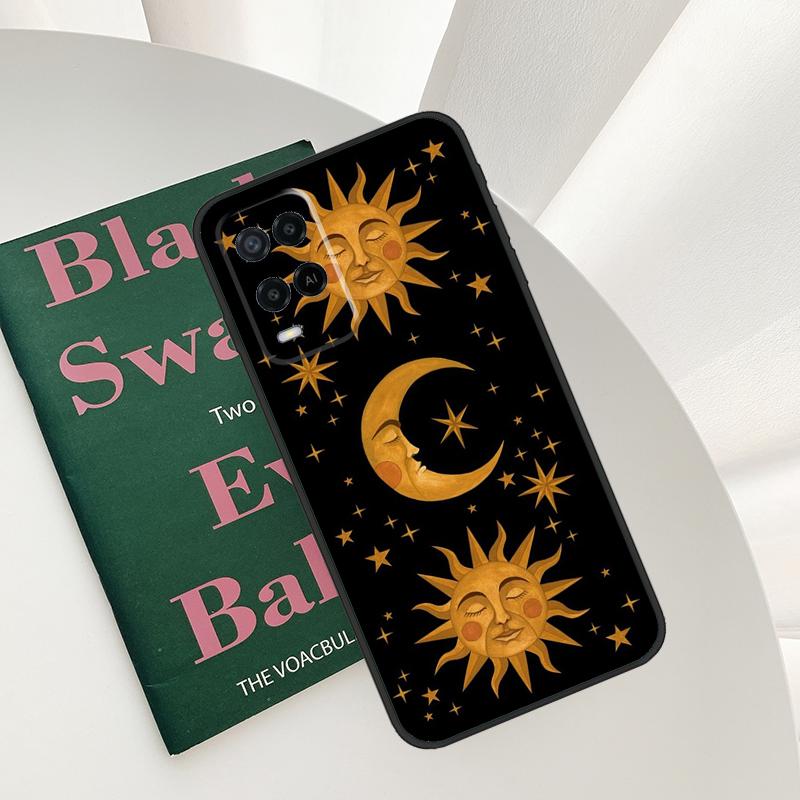 Sun Moon Case For Oppo A15 A16 A17 A52 A72 A76 A96 A54 A74 A94 A54S A57S A58 A78 A98 A57 A77 Cover