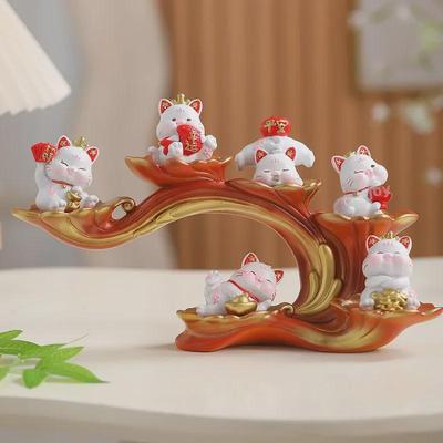 Adorabili Ornamenti Gatto Portafortuna per Casa, Portico, Scrivania Ufficio e Regali di Inaugurazione Casa