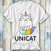 Unicorn Cat Unicat Gay Proud LGBT Pride T Shirt Meme Gift Funny Top Tee Style Unisex Gamer Movie Music 957