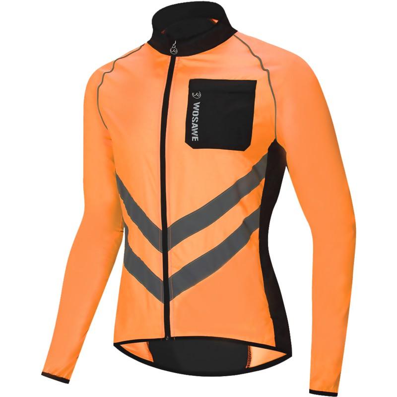 1 Windproof Water-Resistant Reflective Cycling Jacket Men Women Lightweight UV Protection Long Sleeve Outdoor Riding Apparel