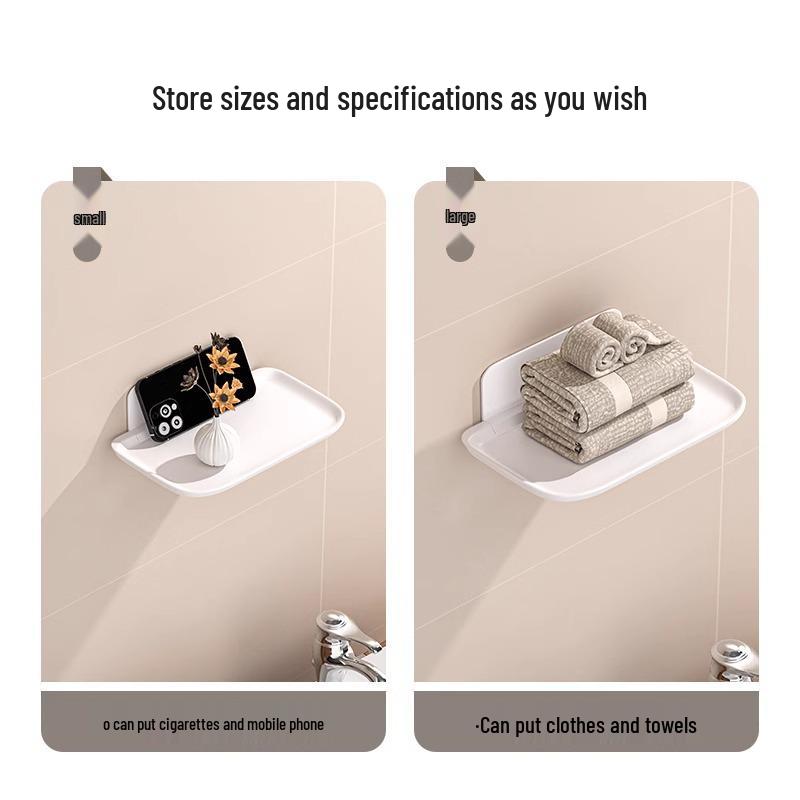 Foldable Wall-Mounted Phone Storage Shelf for Bathroom or Bedside