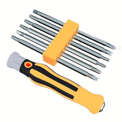 6-elementowy wielofunkcyjny zestaw magnetycznych śrubokrętów, uniwersalne zastosowanie, trwały materiał, zawiera końcówki śrubokrętów gwiazdkowych typu Y i U