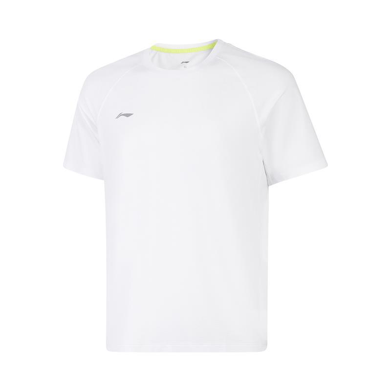 Li Ning Sports Lifestyle Series Solid Color Breathable Versatile Casual Short Sleeve T-Shirt Men Tops White ATSV437-6