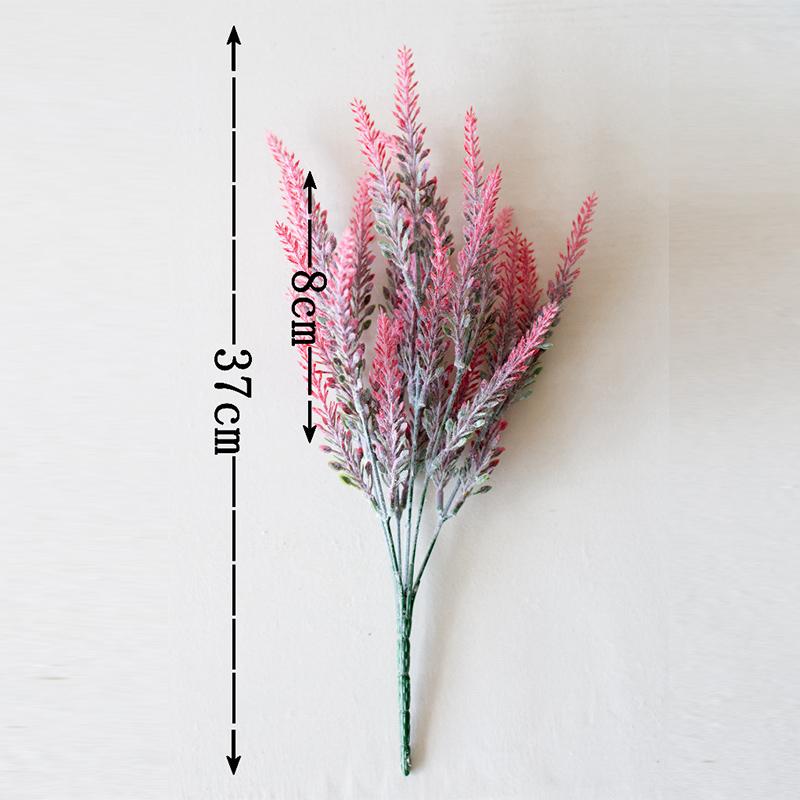 1 Bundle Artificial Flowers Romantic Provence Lavender Plastic Wedding Decorative Vase for Home Decor Grain Christmas Fake Plant