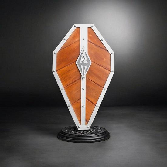 Dragon Crest Medieval Shield Handcrafted Wooden Skyrim Decor