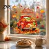 Pumpkin Store Display Autumn Harvest Window Clings, Decorative Static Glass Sticker for Thanksgiving Home Shop Reusable Decals Decor, Removable