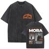 Vintage Washed Mora Lo Mismo De Siempre Album Letter Print TShirt Mens Women High Quality Fashion Oversized Cotton T Shirts