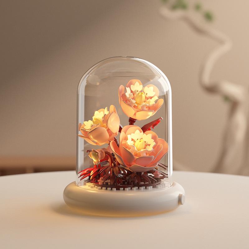 Yigao Building Blocks Flower Set: Micro Particle Assemblable Desktop Toy Gift for Girls