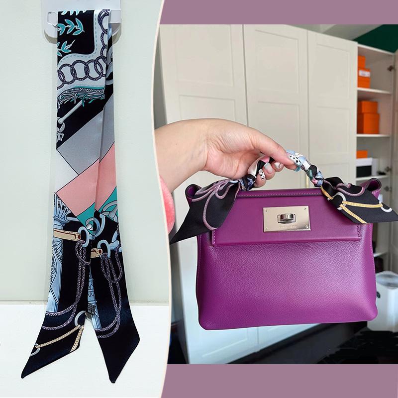 2024 Trendy Silk-Style Scarf Handle Wrap for Bags