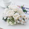 1Pcs Silk Flower 7-Forked Artificial Rose Hydrangea Handheld Flower Fillet Rose Dried Flower Wedding Decoration Flower Bouquet
