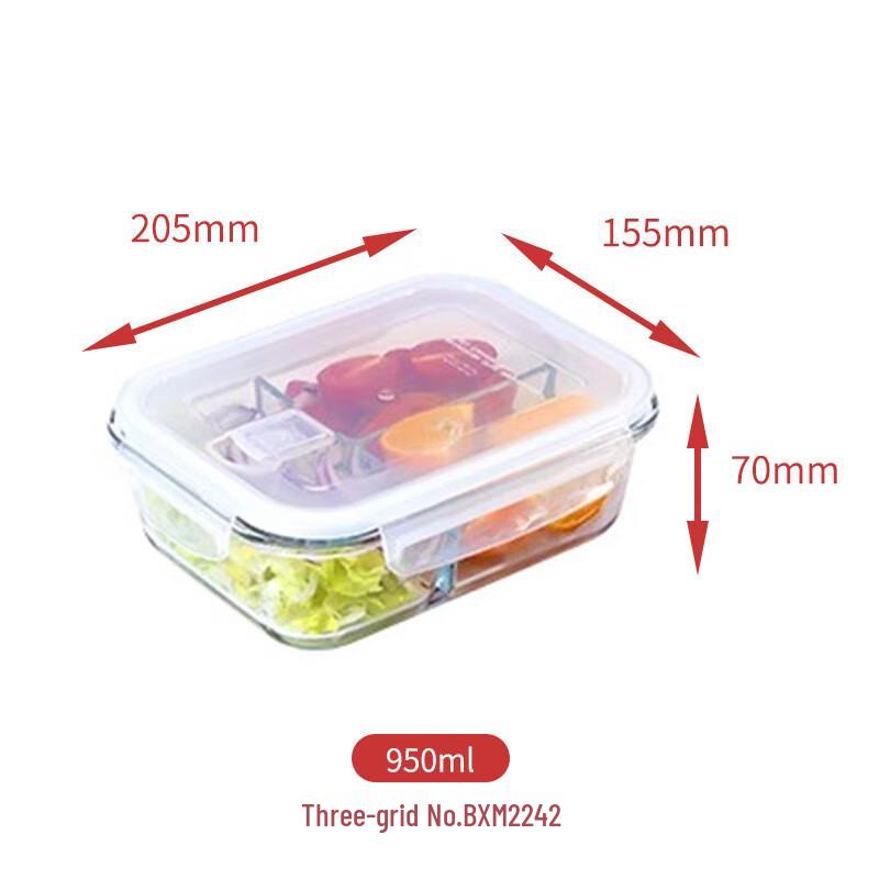 High Borosilicate Glass Microwavable Food Container 950ml