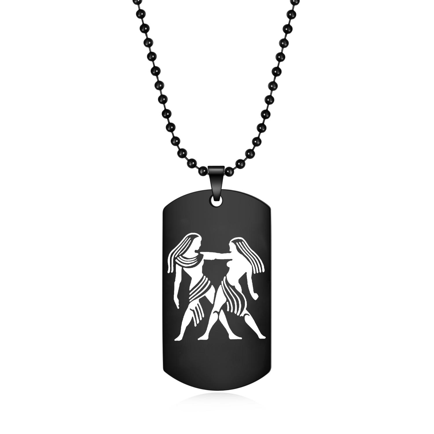 

Подвеска с 12 созвездиями, амулет из нержавеющей стали, зодиакальная собачья бирка, подвеска из бисера, мужская и женская цепочка на удачу, подарок