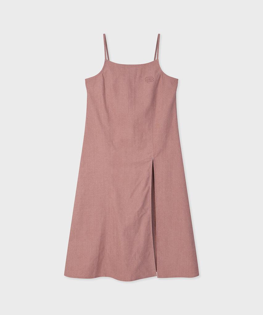 Pallet [Fallett X Lee] Long Slit Denim Dress Pink