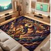 Dragon Theme Crystal Velvet Floor Rug Personalized Custom Name Text Warm Carpet Home Decoration