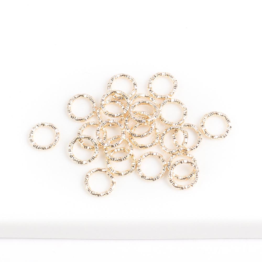 100pc Diy Jewelry Findings Textured Jump Rings Metal Connectors for Craft Making Jewelry Supplies