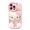 Plush kt cat bracelet is suitable for Apple 16pro mobile phone case 15 cute anti-drop 14 all-inclusive soft silicone 13/12 women
