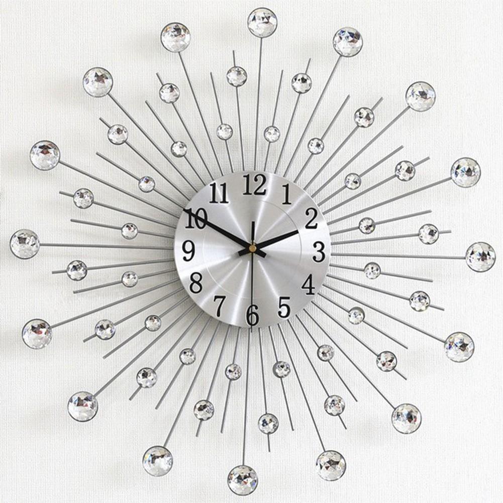Decoro per orologio da parete Orologi al quarzo in metallo Decoro per orologi da parete in cristallo bling con quadrante moderno